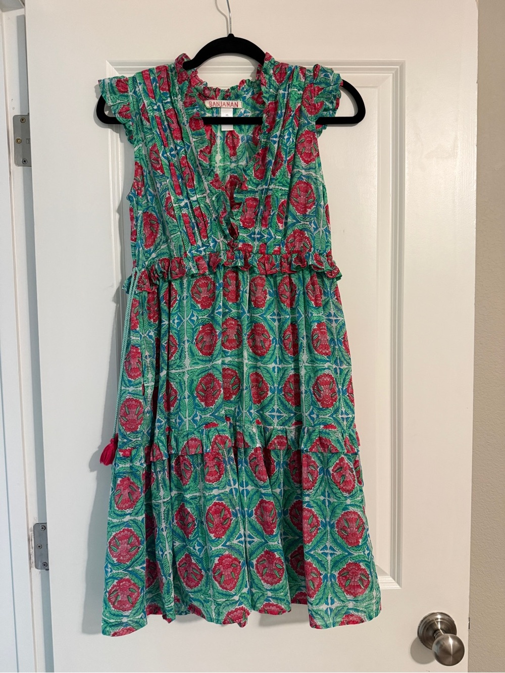 Banjanan Chandra Green Red Dress